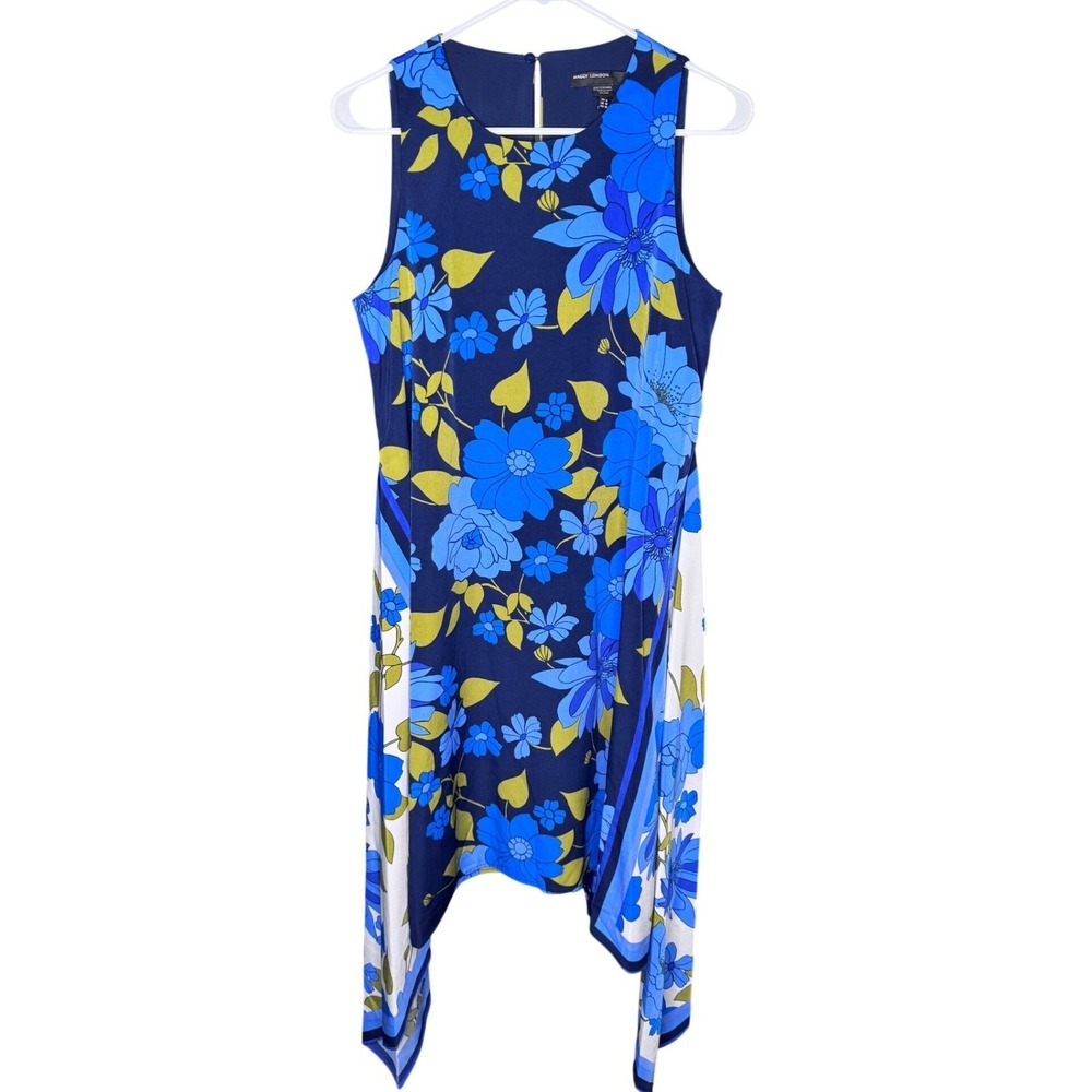 Maggy London Blue Green Floral A-Line Dress NWT | Wedding Guest Day Event Size 6 - Picture 3 of 8